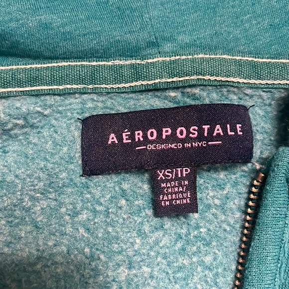 Aeropostale Turquoise Zip up Hoody women’s size XS - Picture 3 of 4